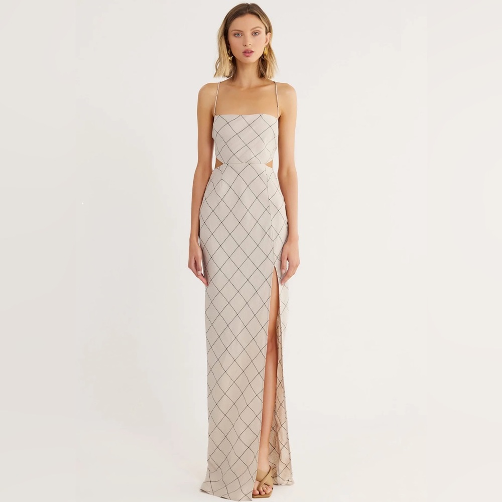 Rumer Quinn Gown in natural, NWT, Small